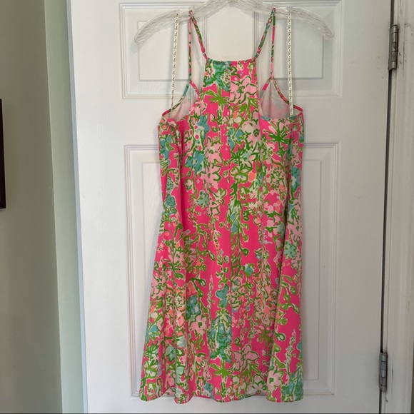 Lilly Pulitzer silk tank dress, Flamingo Pink Southern Charm - Picture 2 of 8